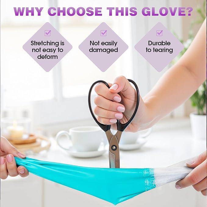 Elgood Reusable Long Dishwashing Cleaning Gloves - Image 3