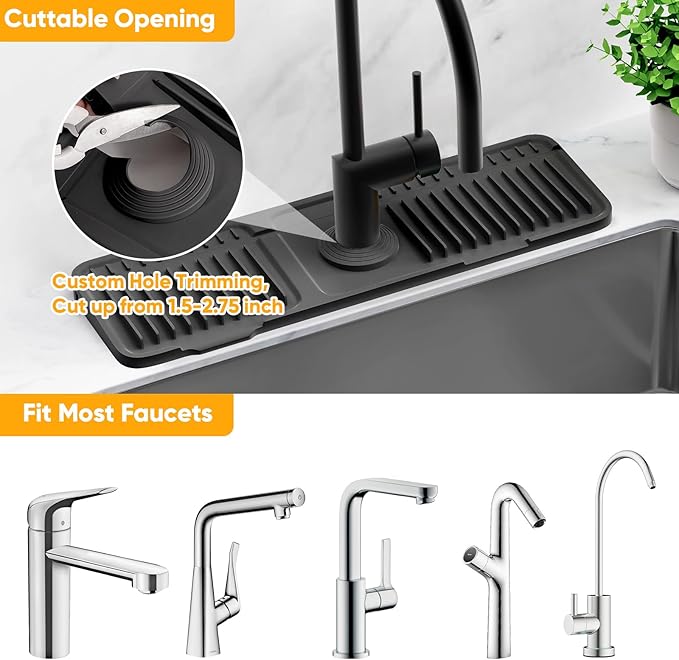 17.7'' Folding Faucet Mat for Kitchen Sink Splash Guard Kitchen Sink Faucet Mat - Image 6