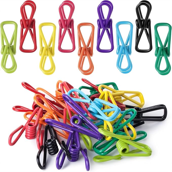 skrnrhrery30 Pack 2 inch Colored Clothes peg, Practical PVCWaterproof Stainless by skrnrhrery