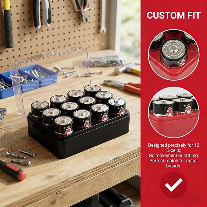 ALCYON Battery Organizer Storage Case, Battery Vault Box Container - Image 2