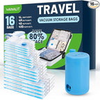 Vacuum Storage Bags for Travel, 16 Pack Vacuum Seal Bags by WANALIT