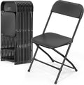 VINGLI 12 Pack Black Plastic Folding Chair, Indoor Outdoor Portable Stackable Commercial Seat with Steel Frame 350lb. Capacity for Events Office Wedding Party Picnic Kitchen Dining by VINGLI