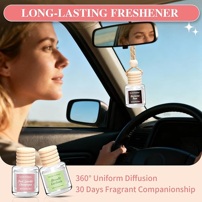 6 Pack Car Air Freshener, Long Lasting Natural Essential Oil Fragrance Diffuser - Image 5