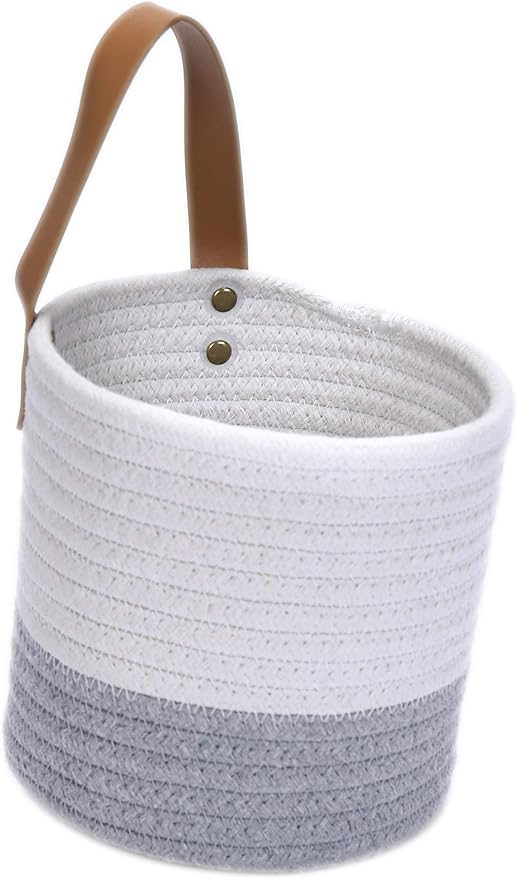 2pack Small Hanging Basket-Cotton Rope Wall Basket - Image 3