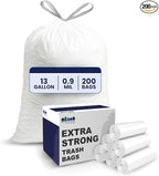 Plasticplace 13 Gallon Trash Bags │ 0.9 Mil │ White Tall Garbage Can Liners │ by Plasticplace