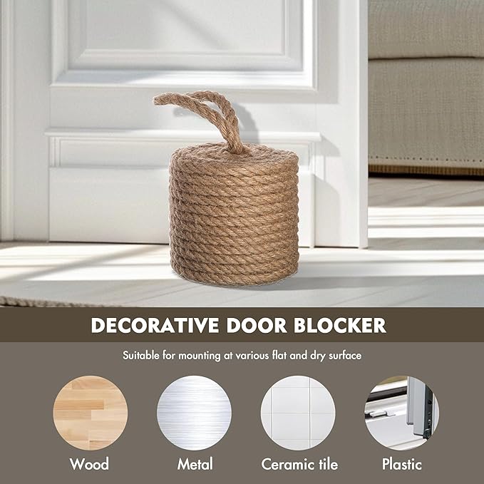 Rustic Jute Rope Door Stopper - Image 3