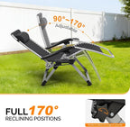 VINGLI Padded Zero Gravity Chair, Lounge Chair with Removable Cushion & Tray， Folding Reclining Patio Chairs， Recliner Chair for Lawn，Indoor Outdoor-Red - Image 5