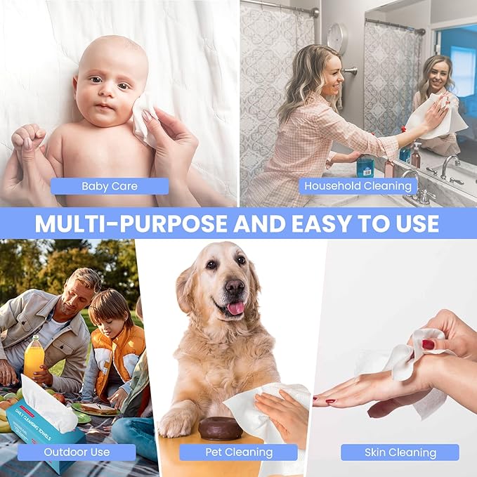 100 Sheet Daily Cleansing Towels Ultra Soft Dry Wipes - Image 6