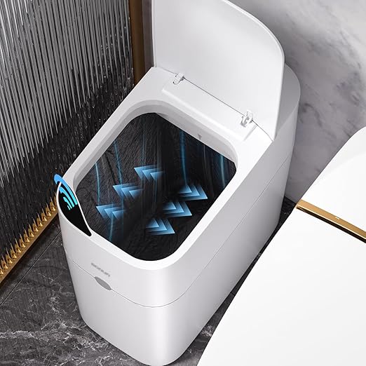 MOPUP Bathroom Trash Can, Automatic Bagging Garbage Can, 3.5 Gallon Slim Smart by MOPUP