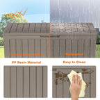 90 Gallon Resin Deck Box, Lockable Patio Outdoor Storage Box for Furniture, Garden Tools and Tools Storage, Waterproof Outside Storage Boxes - Grey - Image 5