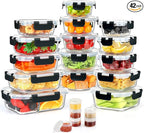 42pcs Glass Food Storage Containers by AMALEKO