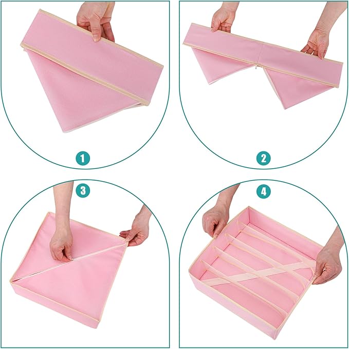 Drawer under Cabinet Clothes Organizer 5 Cell Foldable Storage Cubes Underwear - Image 5