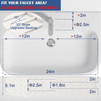 Meiliweser Faucet Mat for Kitchen Sink – 24” x 5.1” Extra-Long Silicone Splash - Image 2