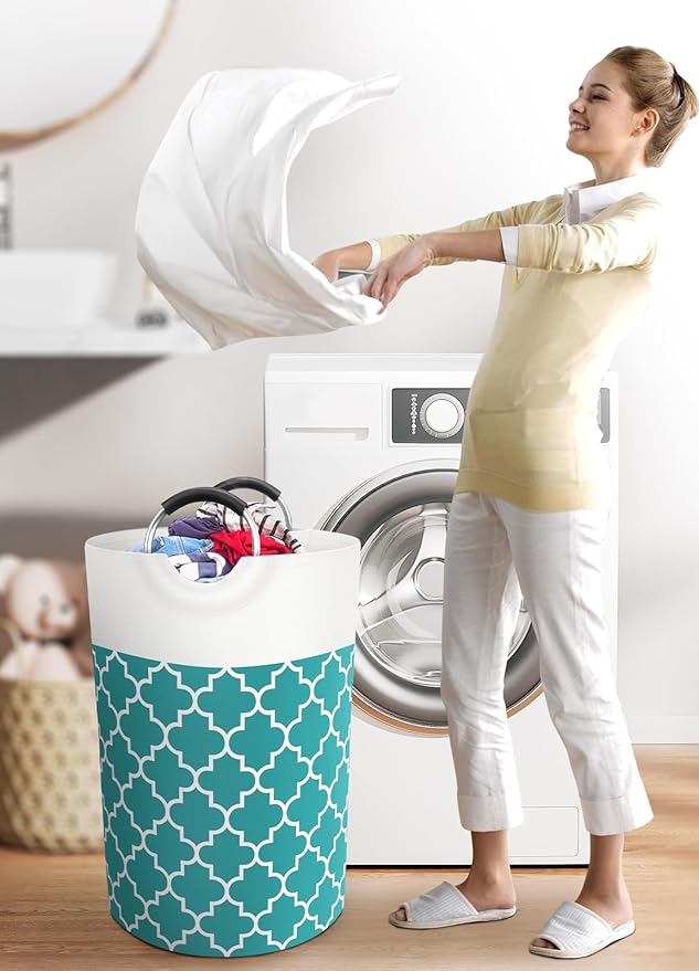 Large Laundry Basket Laundry Hamper Bag Washing Bin Clothes Bag Collapsible Tall - Image 6