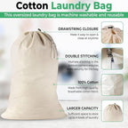 4 Pack - Extra Large Cotton Laundry Bag, Heavy Duty Large Laundry Bags 24 x 36 - Image 4