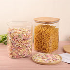 Glass Food Storage Jars 3.6 Qt Set of 2, Glass Storage Containers Clear Glass - Image 3