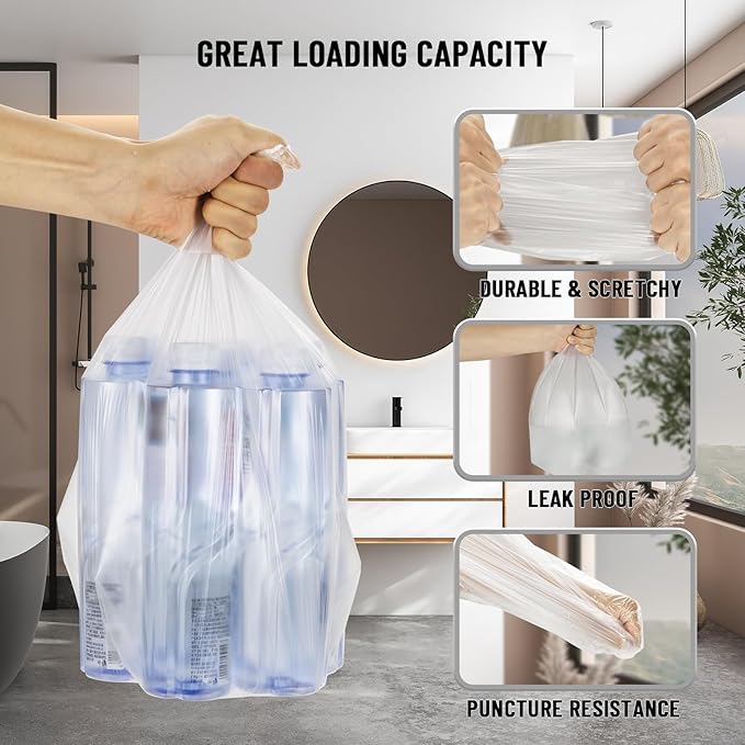 Small Trash Bags 4 Gallon, Flexible & Durable, Scent Free & Easy Tear, - Image 4