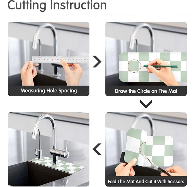 Kitchen Sink Splash Guard 1 PC 14.7 Inch Sink Faucet Mat Splash Guard - Image 4