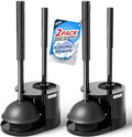 2Pack 2 in 1 Toilet Brush and Plunger Set, Extended Handle Plunger, Toilet Bowl by FORASTO