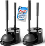 2Pack 2 in 1 Toilet Brush and Plunger Set, Extended Handle Plunger, Toilet Bowl by FORASTO