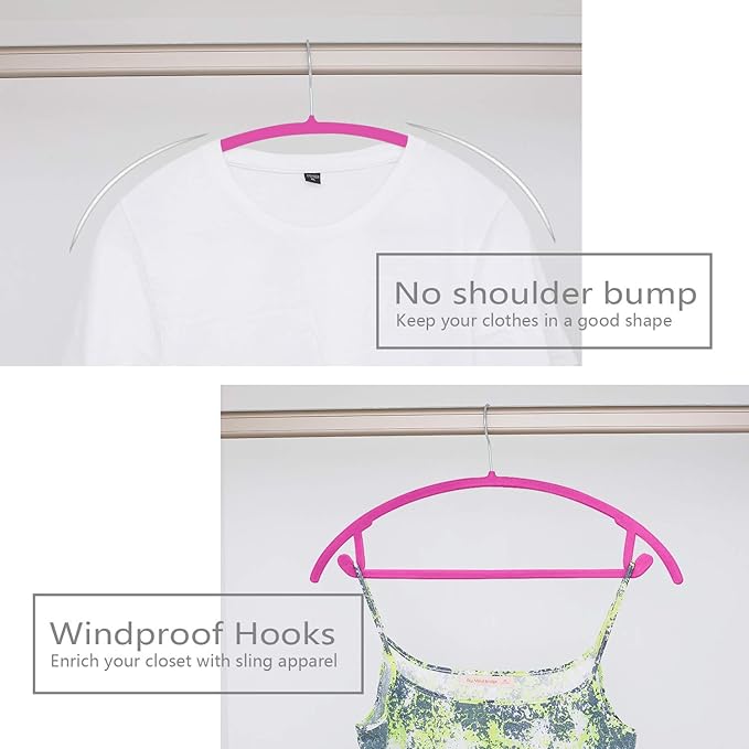 MIZGI Premium Velvet Hangers 50 Pack Heavyduty- Non Slip No Shoulder Bump Suit - Image 4