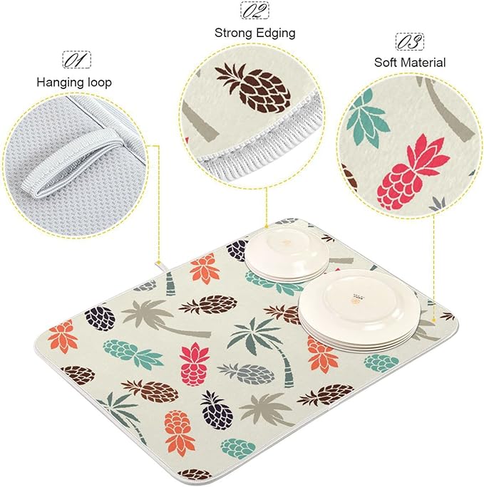 Super Absorbent Dish Drying Mat, Microfiber Fast-Drying Dish Mat, Kitchen Dish - Image 4