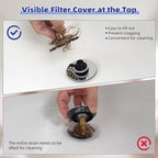 Universal Bathtub Drain Stopper Shower Drain Hair Catcher, Tub Stopper - Image 3