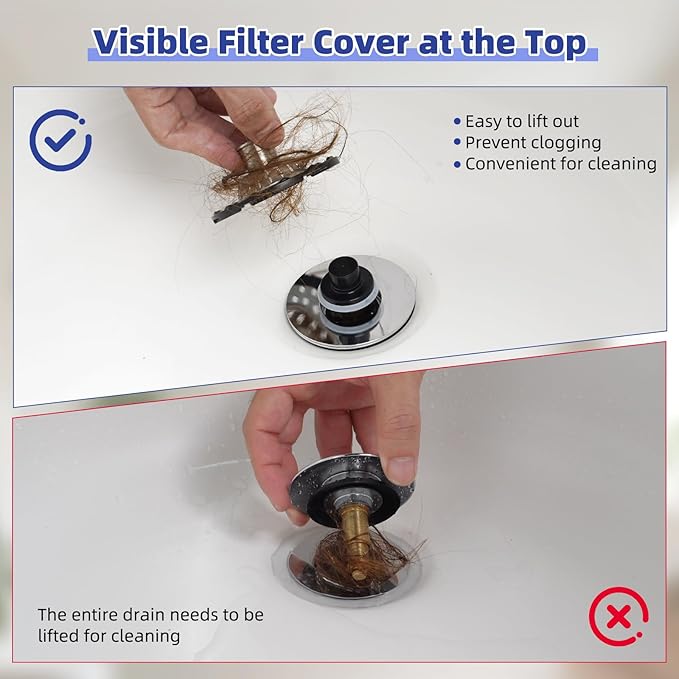 Universal Bathtub Drain Stopper Shower Drain Hair Catcher, Tub Stopper - Image 3