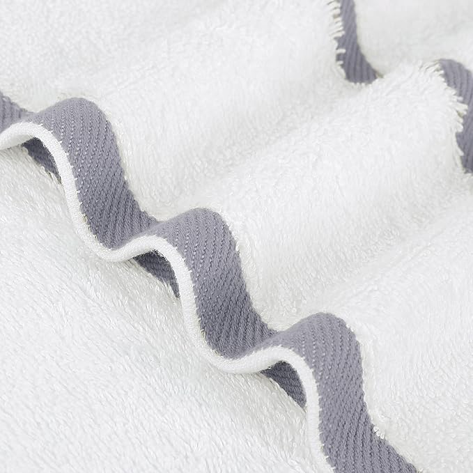 PiccoCasa Set of 2, 750 GSM Luxury White Hand Towels - Image 4