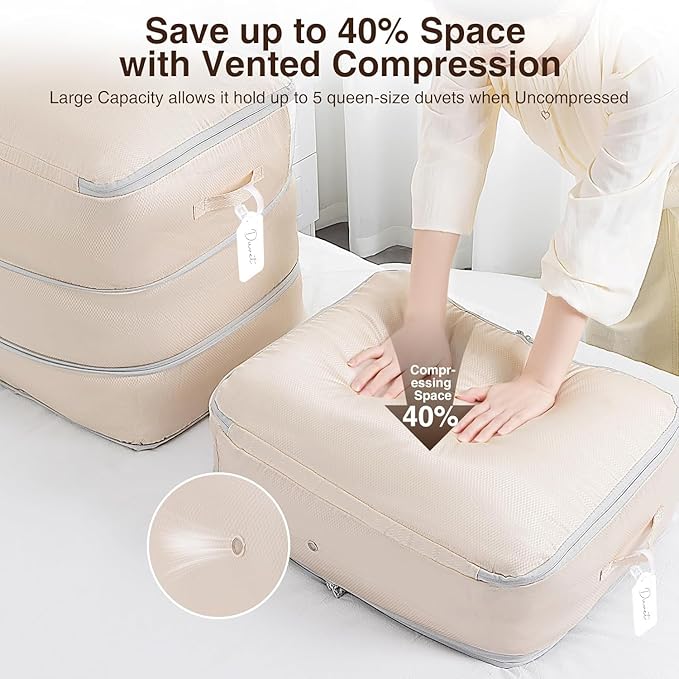 DIMJ Comforter Storage Bag - 110L Large Capacity Ultra Space Saving Self - Image 3