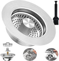 3-in-1 Kitchen Sink Drain Strainer Stopper, Upgraded Stainless Steel Sink Plug by Unknown