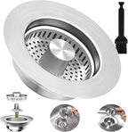 3-in-1 Kitchen Sink Drain Strainer Stopper, Upgraded Stainless Steel Sink Plug by Unknown