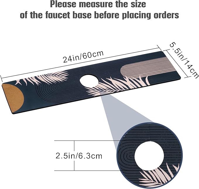 Sink Faucet Absorbing Mat, 2 Pack Drying Mat Around Faucet Sink Splash Guard - Image 2