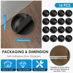 16 Pcs Self Adhesive Door Stoppers, Stainless Steel Floor Door Stop Wall - Image 2
