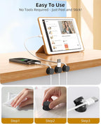 Cord Holder, Swiveling Cord Organizer, Magnetic Cable Clips - Image 5