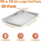 CYEAH 20 Pcs Aluminum Foil Pans, 16 x 12 in Large Aluminum Pans, Aluminum - Image 2