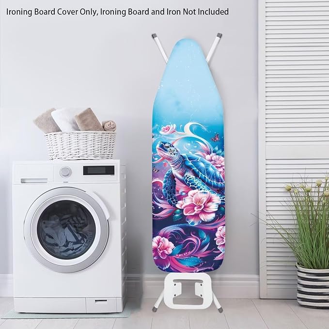 Sprowallow Turtle Flowers Ironing Board Covers Heavy-Duty Elastic Edge Iron - Image 3