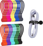 Rich&Ray 10Colors-30Pack Reusable Silicone Twist Ties, Magnetic Cable Ties by RichRay