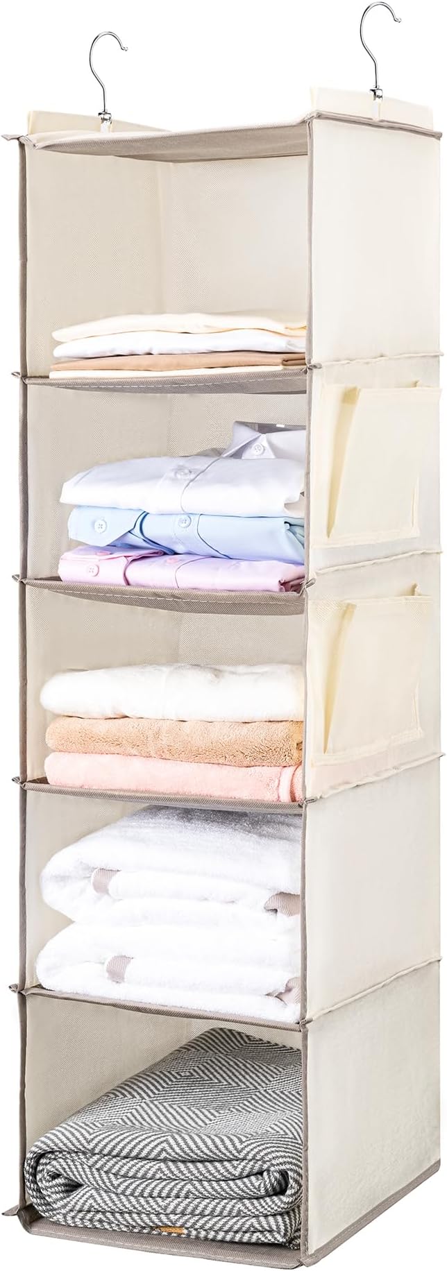 BOOMIBOO Hanging Closet Organize and Shelves，5-Hanging Shelf by BOOMIBOO