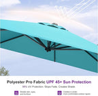 PURPLE LEAF 10'×10' Patio Umbrella with Base and Cover Outdoor Umbrella Large Cantilever Windproof Offset Heavy Duty Sun Umbrella for Garden Deck Pool Patio Turquoise Blue - Image 6