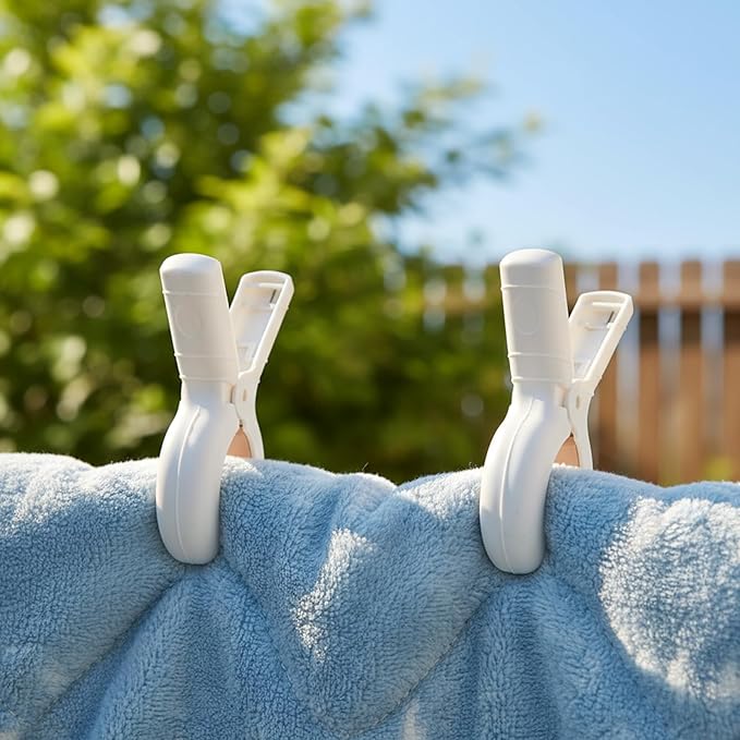 24 Pack Large Towel Clips Plastic Clothes Pins, Heavy Duty Drying Clips - Image 5