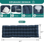 UDPATIO Oversized Zero Gravity Chair Set of 2, 29In XL Patio Reclining Chair with Cushion, Outdoor Folding Recliner with Pillows|Cup Holder|Foot Rest|Padded Headrest, Navy Blue, Support 500LB - Image 3