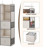 YOUDENOVA Hanging Closet Organizer, 5 Tier Hanging Closet Shelves - Image 4