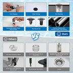 Hibbent Upgraded 3 in 1 Bathroom Sink Drain Strainer, Universal Pop Up Stopper - Image 3