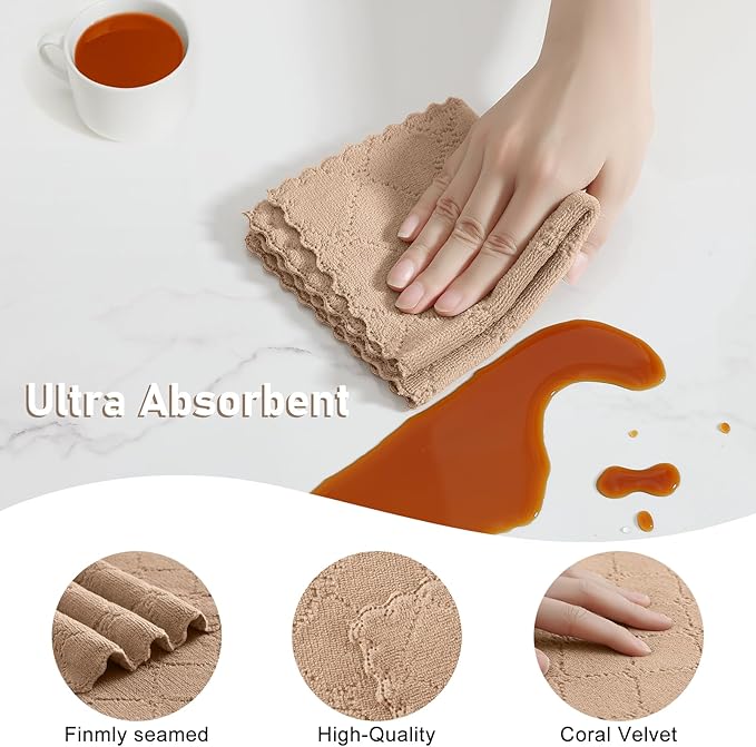Homaxy Kitchen Towels and Dishcloths Set, 10 x 10 and 13 x 19 Inches, No Lint - Image 4