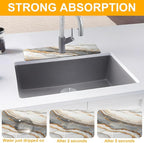 2 Pack Marble Texture Sink Splash Guard Faucet Mat Liquid Gold Marble Texture - Image 5