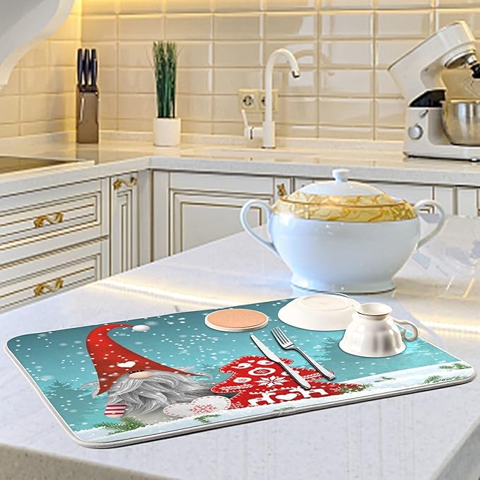 Super Absorbent Dish Drying Mat, Microfiber Fast-Drying Dish Mat, Kitchen Dish - Image 6