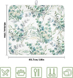 Spring Sage Green Leaves Dish Drying Mat - Image 2