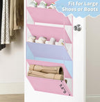 AOODA 10 Tier Clear Over the Door Shoe Organizer Storage, Deep Pockets Large - Image 3