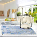 Super Absorbent Dish Drying Mat, Microfiber Fast-Drying Dish Mat, Kitchen Dish - Image 5